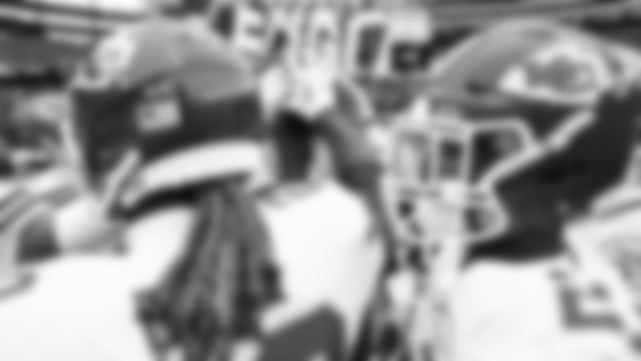 Kansas City Chiefs DBs prior to the regular season Week 15 NFL Football Game in Foxborough, MA on Sunday, December 17, 2023.