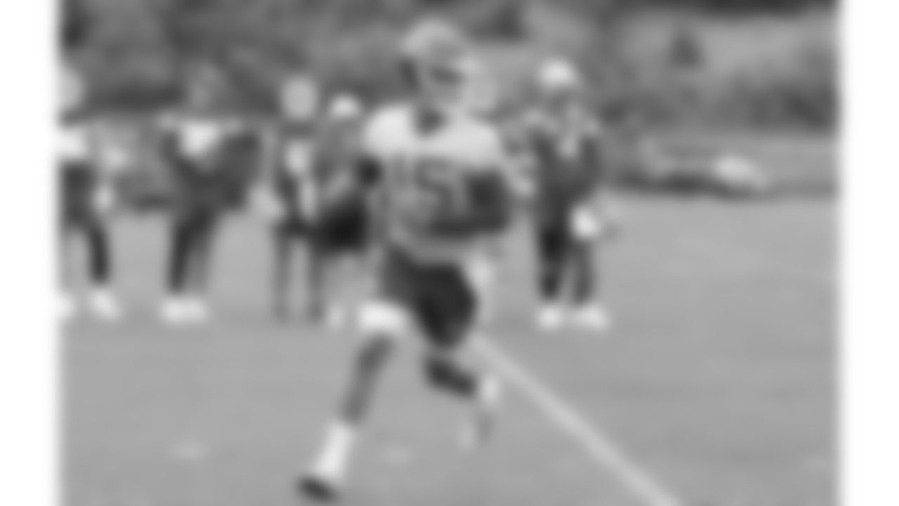 Kansas City Chiefs quarterback Patrick Mahomes (15) practices during phase 3 of OTAs on Thursday June 12, 2025 in Kansas City, MO.