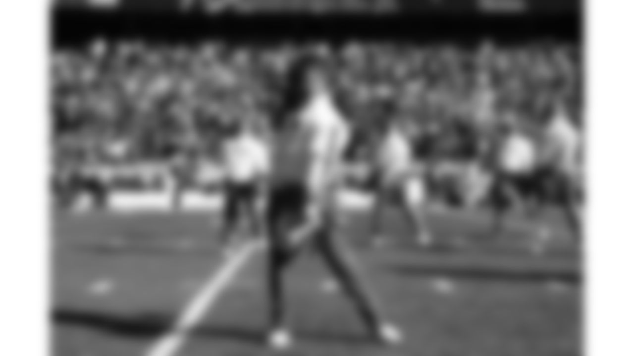 Kansas City Chiefs Cheerleaders on the field prior to a week 15 NFL Football game against the Los Angeles Chargers on Sunday, December 14, 2025 in Kansas City, MO.