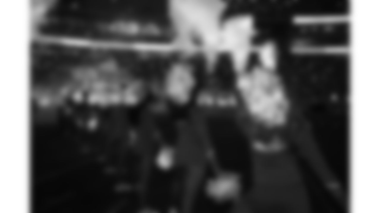 The Kansas City Chiefs Cheerleaders and Entertainment teams prior to a week 17 NFL Football game against the Denver Broncos on December 25, 2025 in Kansas City, MO.