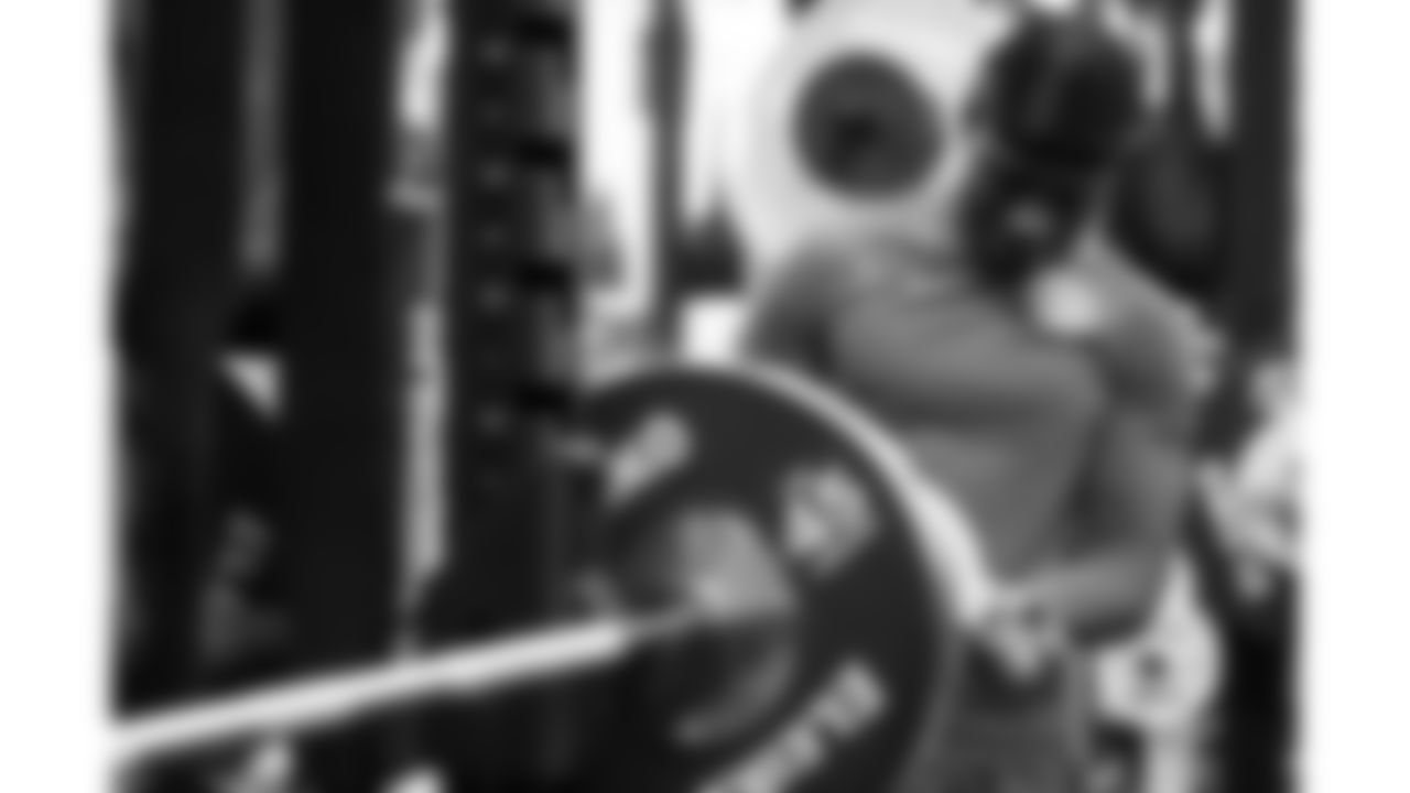 Kansas City Chiefs wide receiver Hollywood Brown (5) puts in work in the weight room on Thursday, June 5, 2025.