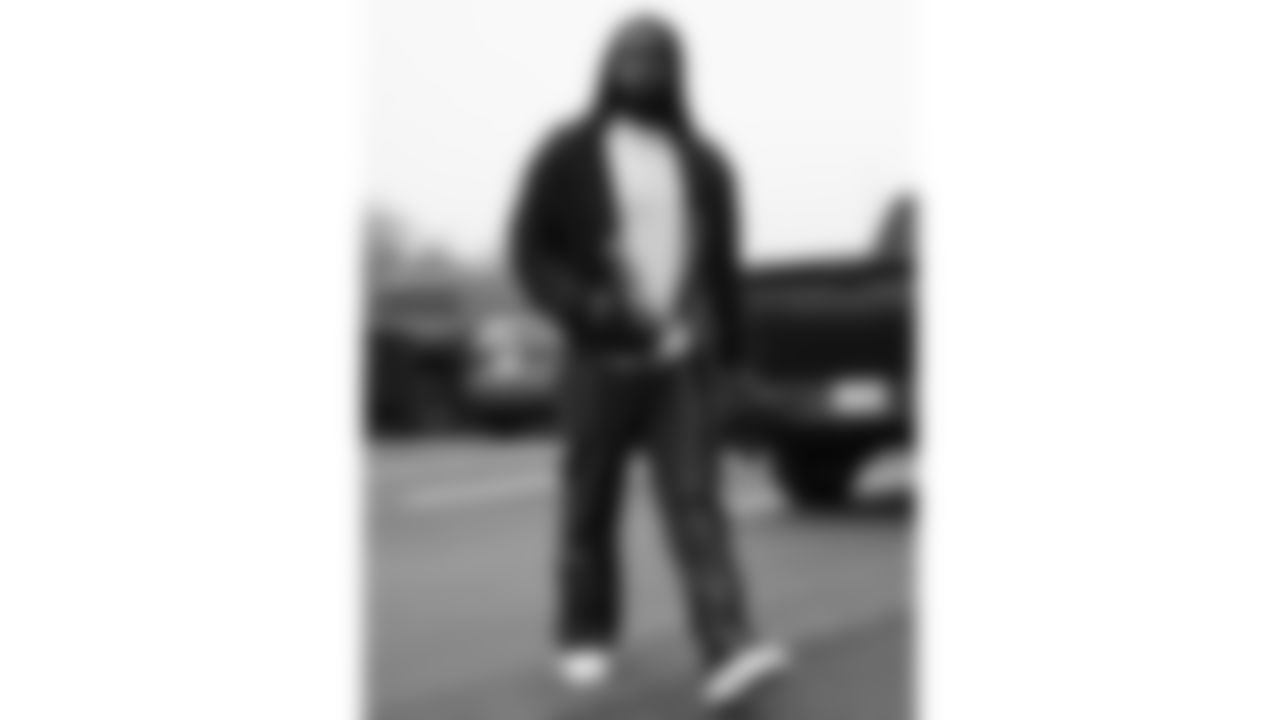 Kansas City Chiefs defensive end Mike Danna (51) arrives prior to a week 12 NFL Football game against the Indianapolis Colts on Sunday, November 23, 2025 in Kansas City, MO