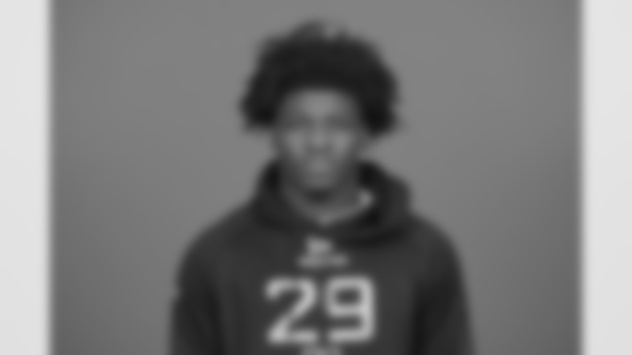 SMU running back Brashard Smith (RB29) poses for a portrait at the NFL football Combine on Wednesday, Feb. 26, 2025 in Indianapolis. (AJ Mast/AP Content Services for the NFL)