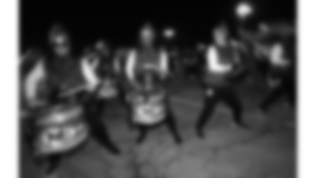 Chiefs Rumble at the pregame parade prior to a week 14 NFL Football game against the Houston Texans on Sunday, December 7, 2025 in Kansas City, MO.