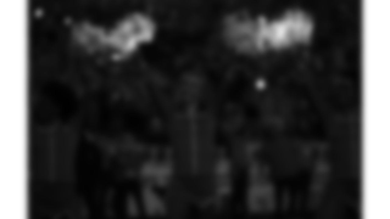 The Kansas City Chiefs Cheerleaders and Entertainment teams prior to a week 17 NFL Football game against the Denver Broncos on December 25, 2025 in Kansas City, MO.