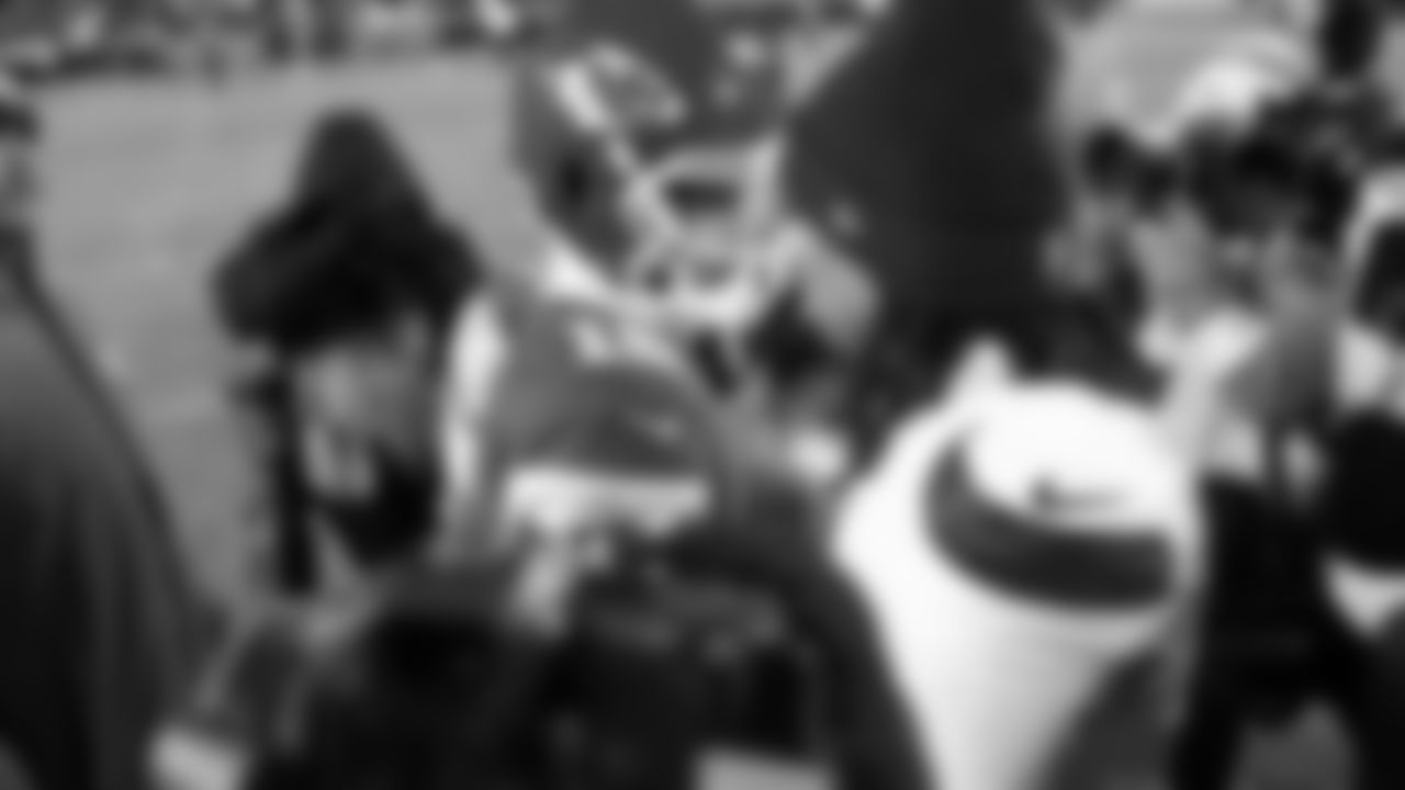 Kansas City Chiefs quarterback Patrick Mahomes (15) and Houston Texans quarterback C.J. Stroud (7) meet midfield after an NFL week 14 matchup against the Houston Texans, Sunday December 7, 2025.