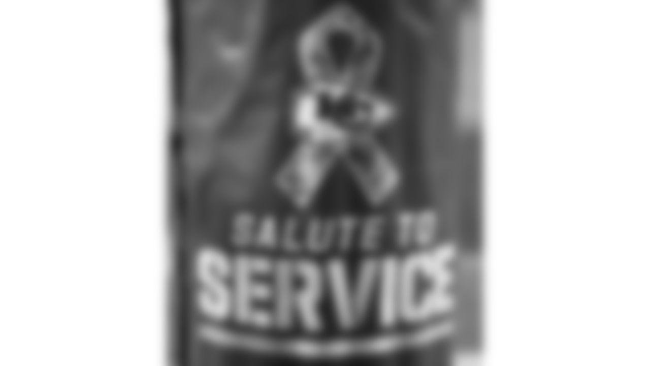Salute to Service goal post cover prior to a week 8 NFL Football game against the Washington Commanders on Monday, October 27, 2025 in Kansas City, MO.