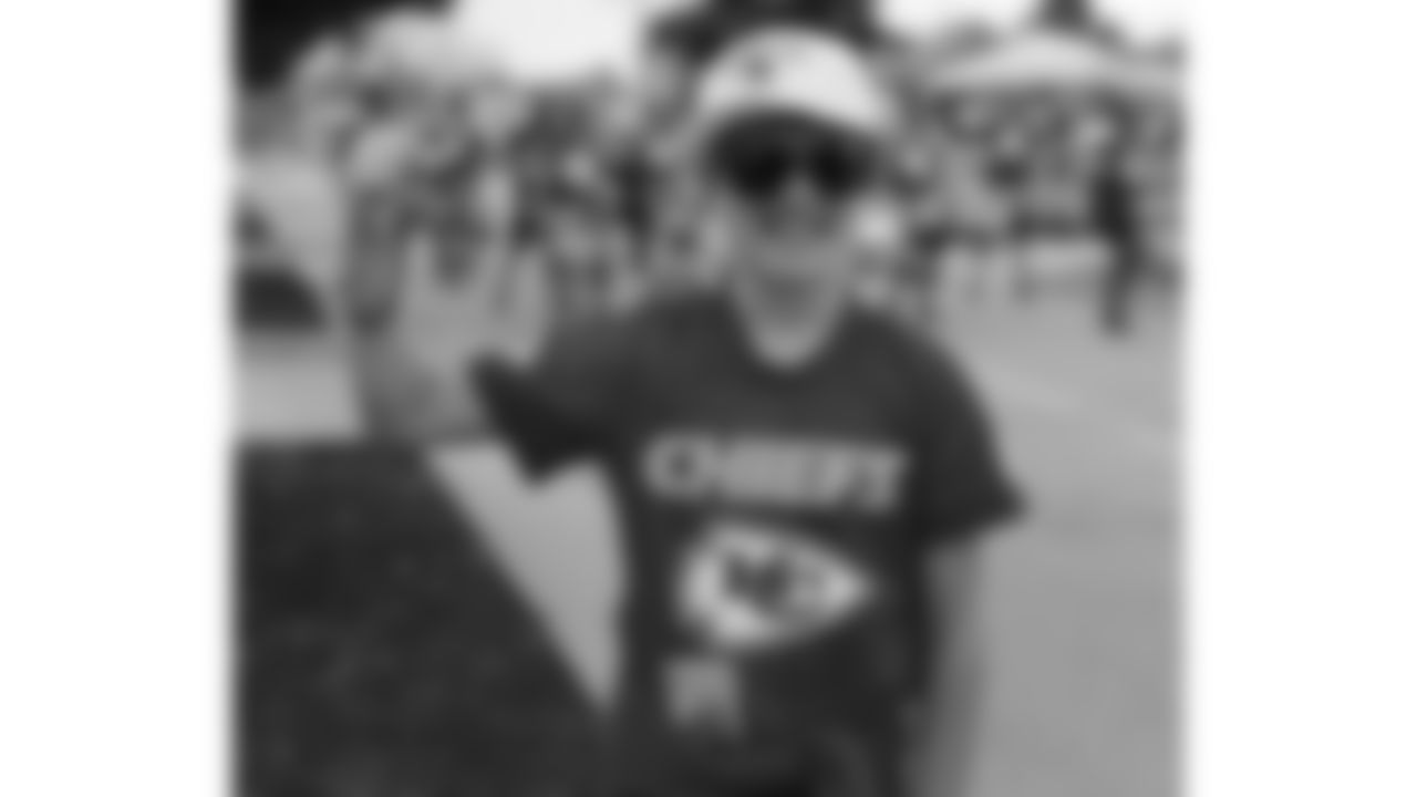 A fan prior to a week 6 NFL Football game against the Detroit Lions on Sunday, October 12, 2025 in Kansas City, MO.