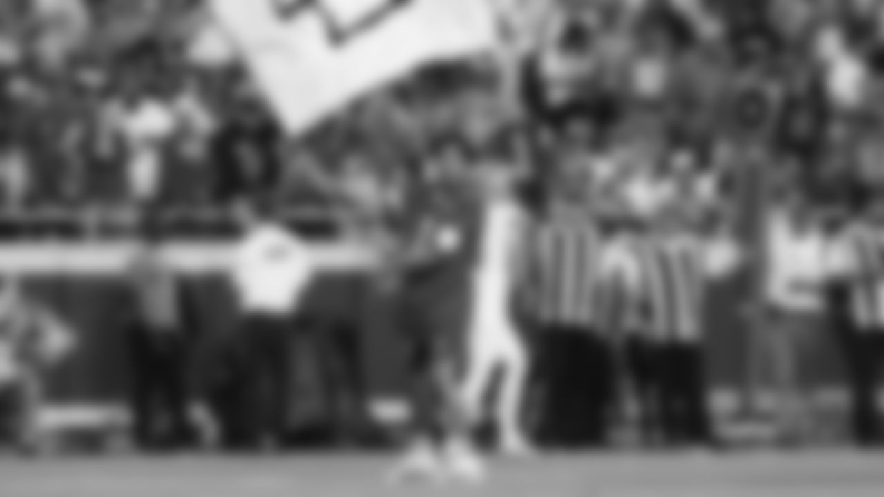 A flag runner during the week 6 NFL football game against the Detroit Lions, Sunday, October 12, 2025 in Kansas City, MO.