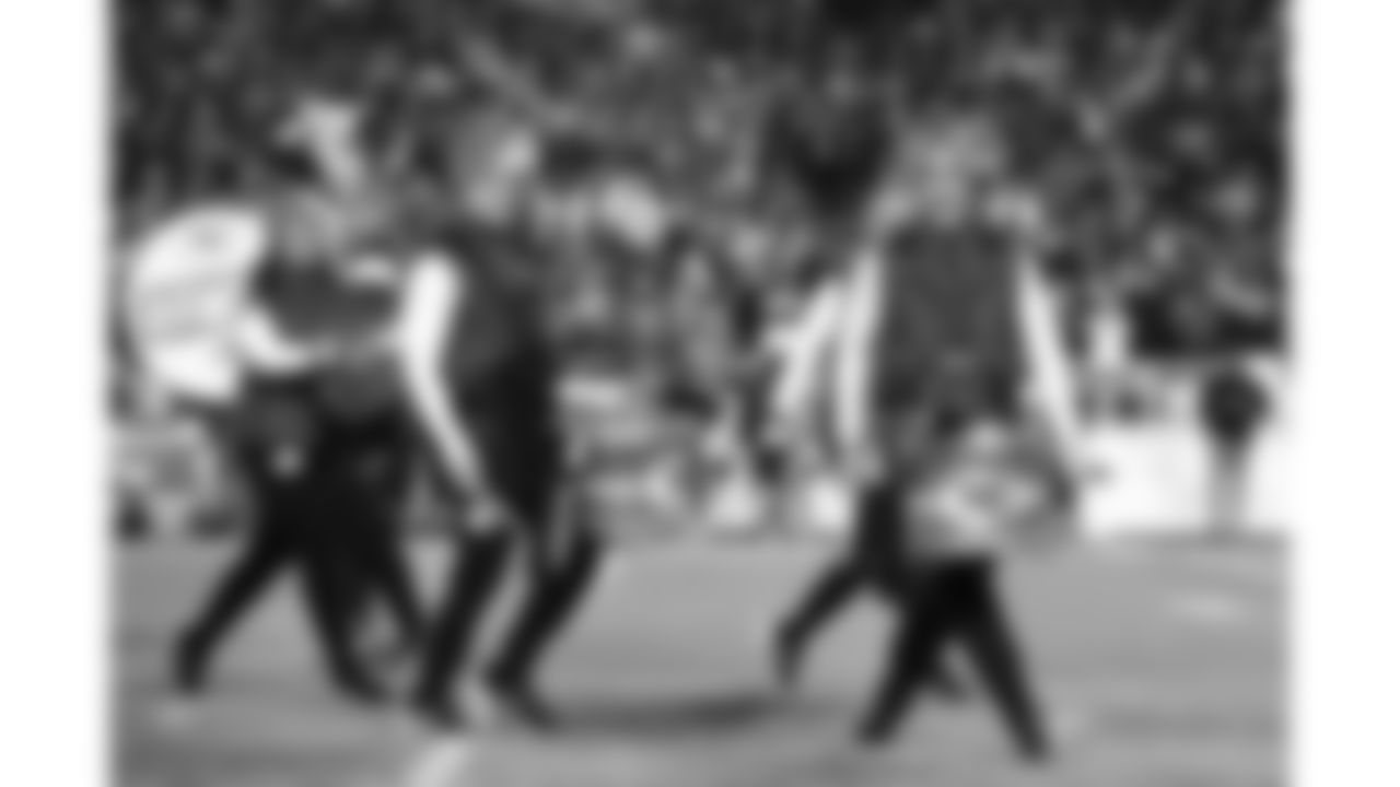 Chiefs Rumble performs on the field prior to a week 14 NFL Football game against the Houston Texans on Sunday, December 7, 2025 in Kansas City, MO.