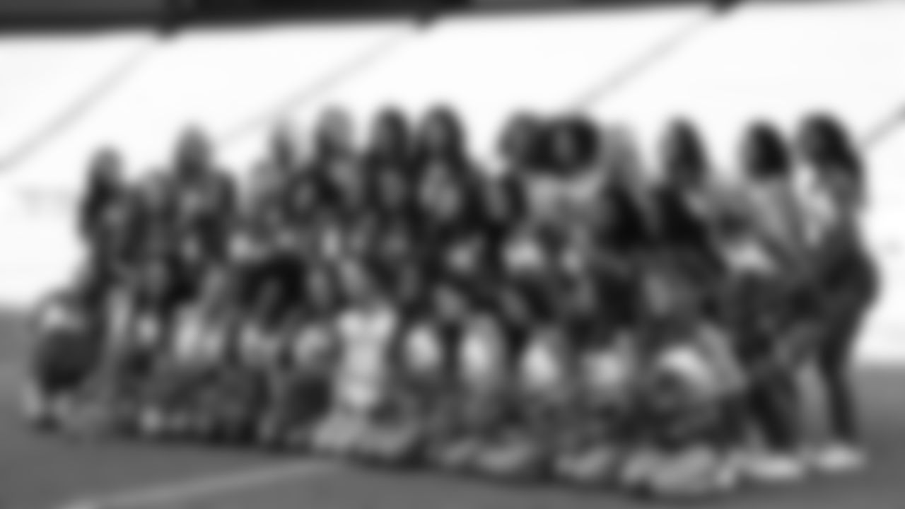 Kansas City Chiefs Cheerleaders and a Crucial Catch guest Sabrina prior to the week 6 NFL football game against the Detroit Lions, Sunday, October 12, 2025 in Kansas City, MO.