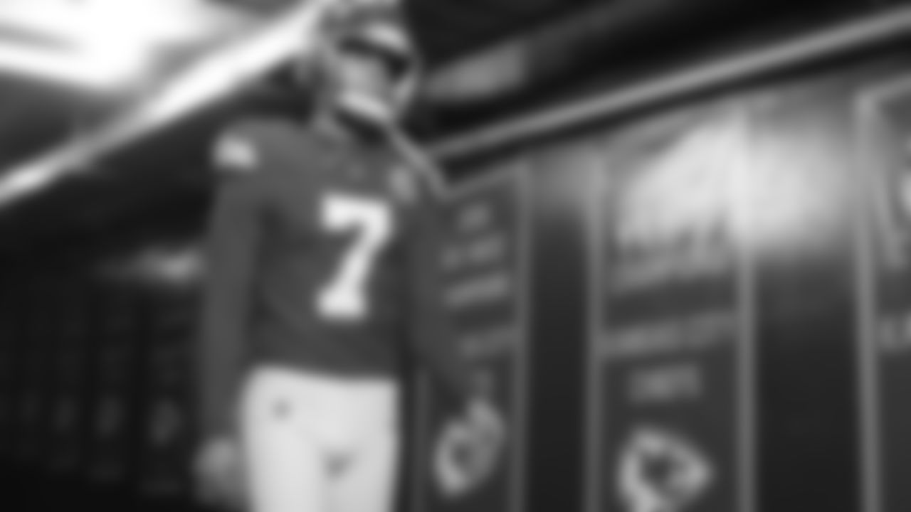 Kansas City Chiefs kicker Harrison Butker (7) in the tunnel prior to a week 8 NFL Football game against the Washington Commanders on Monday, October 27, 2025 in Kansas City, MO.