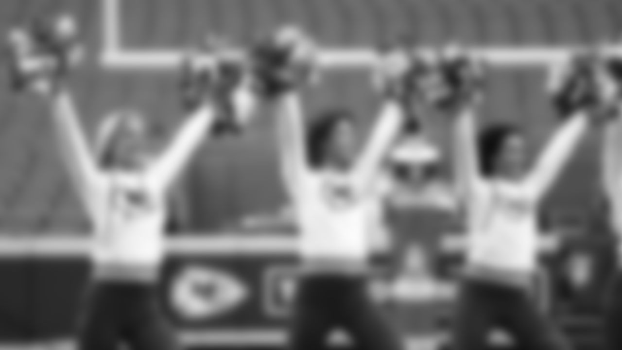 Kansas City Chiefs Cheerleaders before a week 8 NFL football game against the Washington Commanders, Monday, October 27, 2025, in Kansas City, MO.