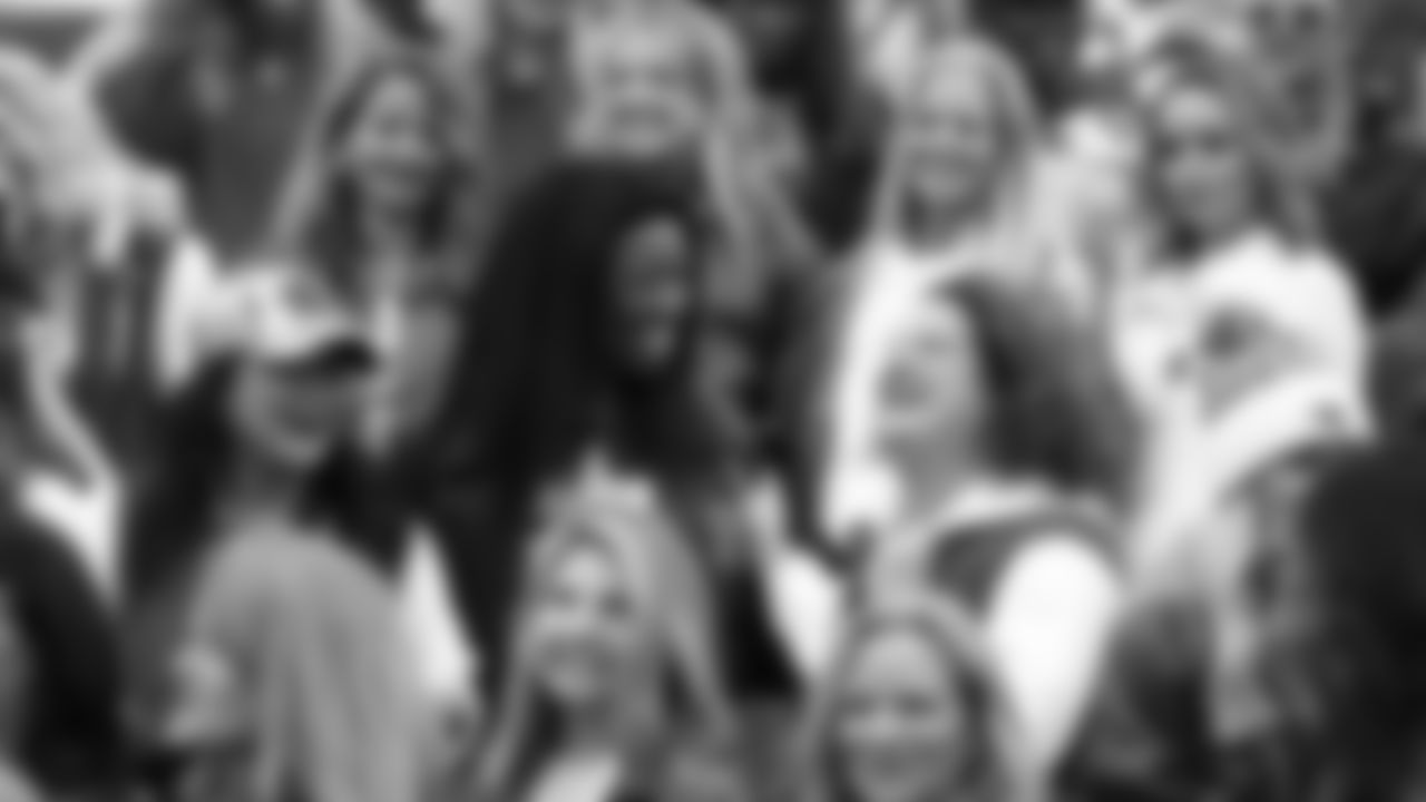 Kansas City Chiefs Alumni Cheerleaders prior to a week 12 NFL Football game against the Indianapolis Colts on Sunday, November 23, 2025 in Kansas City, MO.