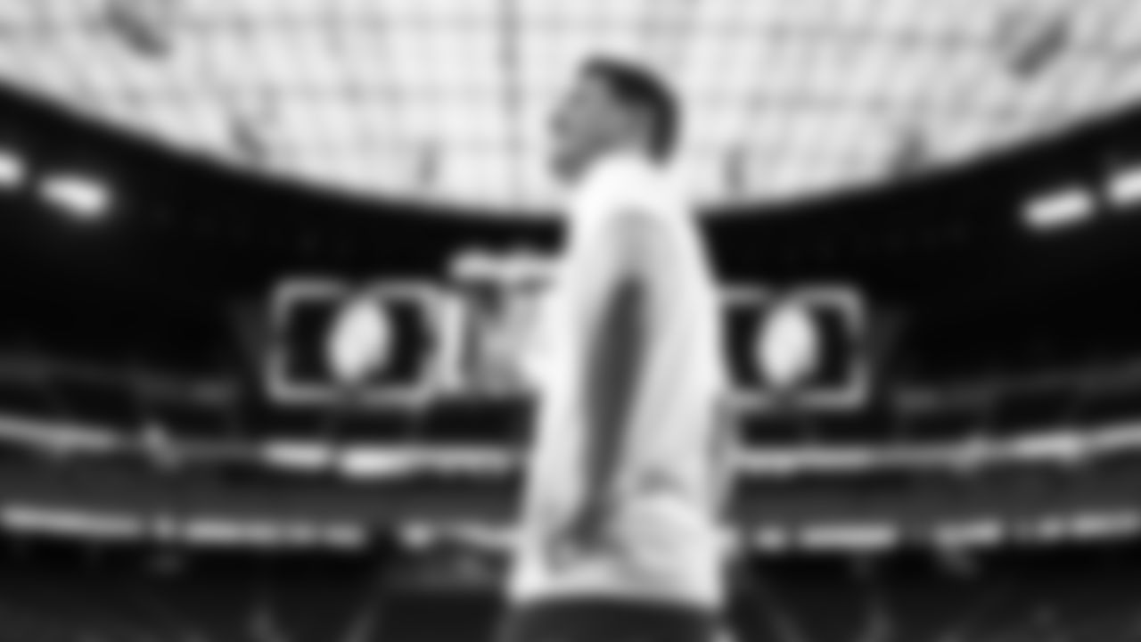 Kansas City Chiefs punter Matt Araiza (14) smiles during warm ups prior to a week 18 NFL football game against the Las Vegas Raiders, Sunday, January 4, 2026 in Las Vegas, NV.