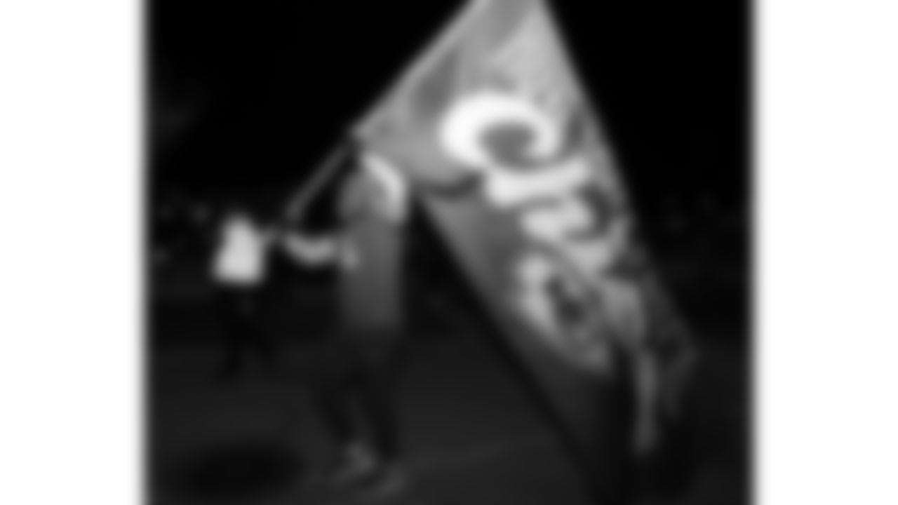 Chiefs Flag Runners at the pregame parade prior to a week 14 NFL Football game against the Houston Texans on Sunday, December 7, 2025 in Kansas City, MO.