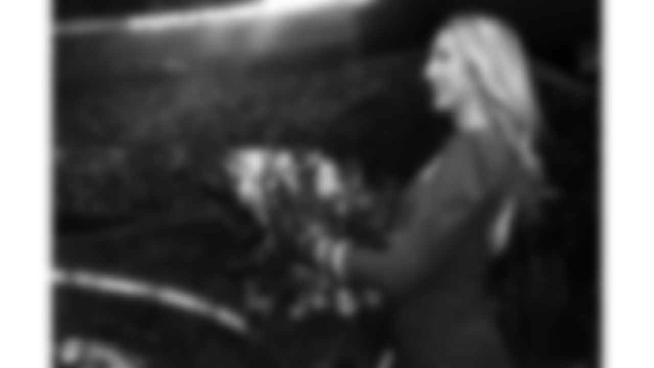 The Kansas City Chiefs Cheerleaders and Entertainment teams prior to a week 17 NFL Football game against the Denver Broncos on December 25, 2025 in Kansas City, MO.