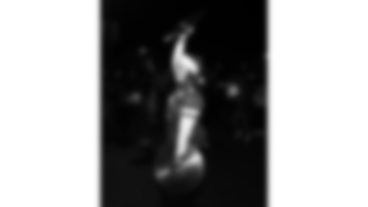 The Kansas City Chiefs Cheerleaders and Entertainment teams prior to a week 17 NFL Football game against the Denver Broncos on December 25, 2025 in Kansas City, MO.