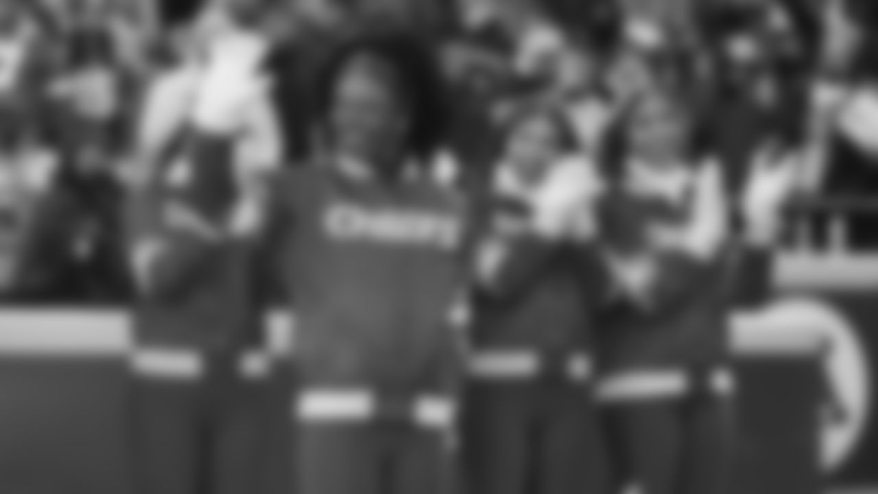 The Kansas City Chiefs Cheerleaders announce Sadie as their 2026 Pro Bowl Cheerleader on the field during a week 15 NFL Football game against the Los Angeles Chargers on Sunday, December 14, 2025 in Kansas City, MO.