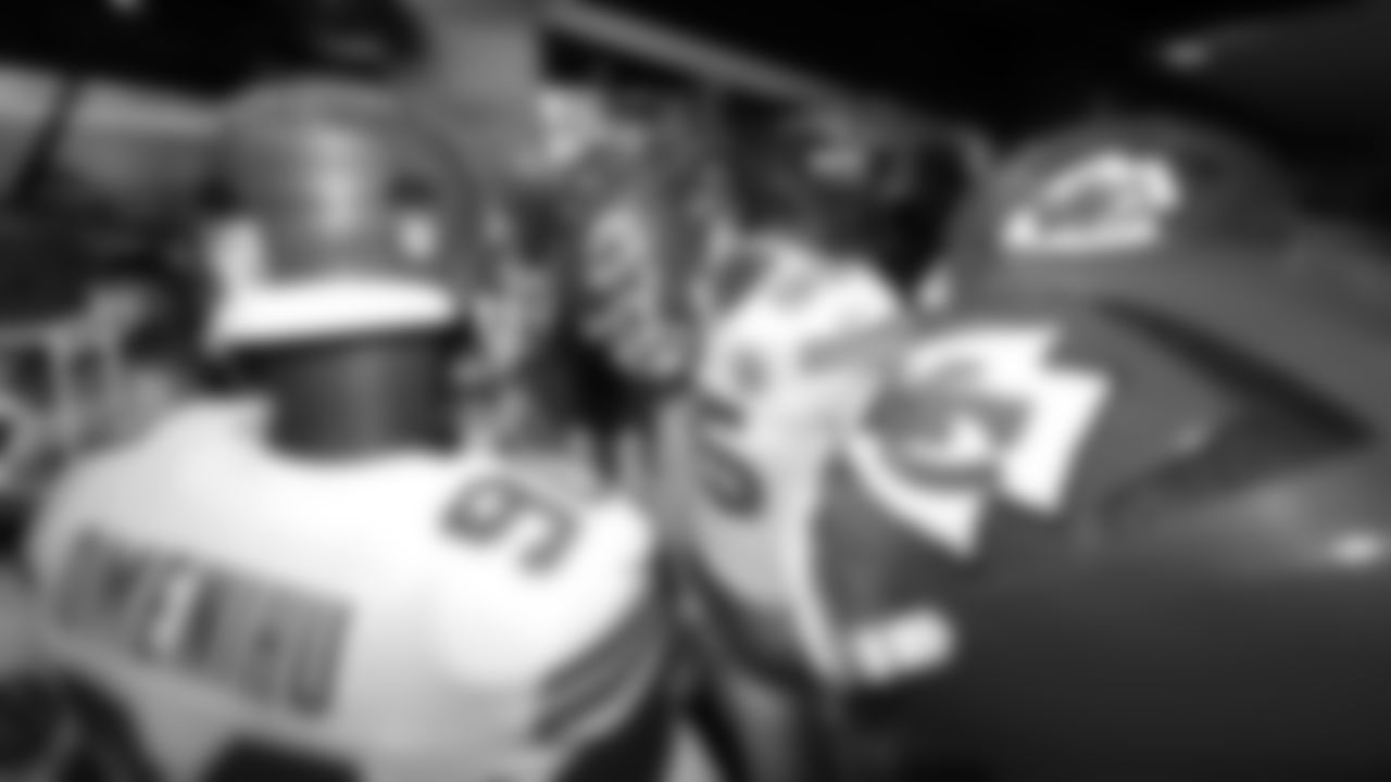 The defensive line prior to a week 13 NFL football game against the Dallas Cowboys on Thursday, November 27, 2025 in Arlington, TX.