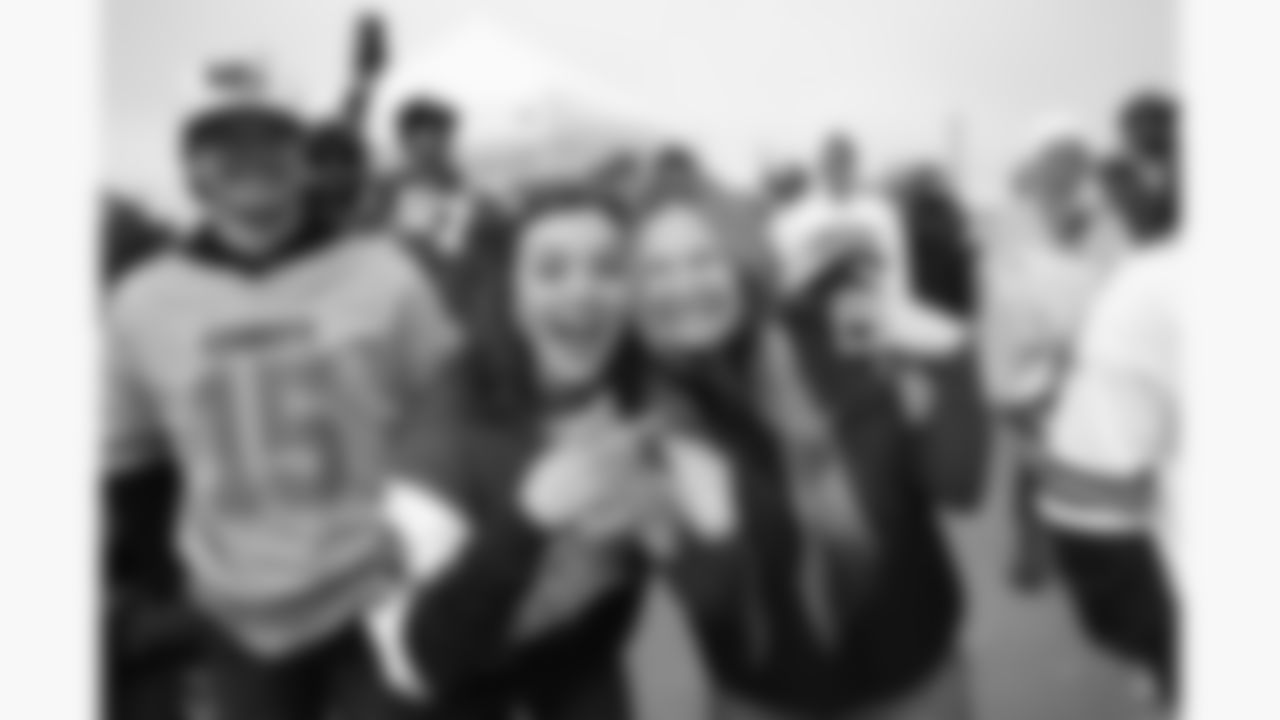 Kansas City Chiefs fans in the parking lots at GEHA Field at Arrowhead Stadium prior to a week 12 NFL football game against the Indianapolis Colts, Sunday, November 23, 2025 in Kansas City, MO.