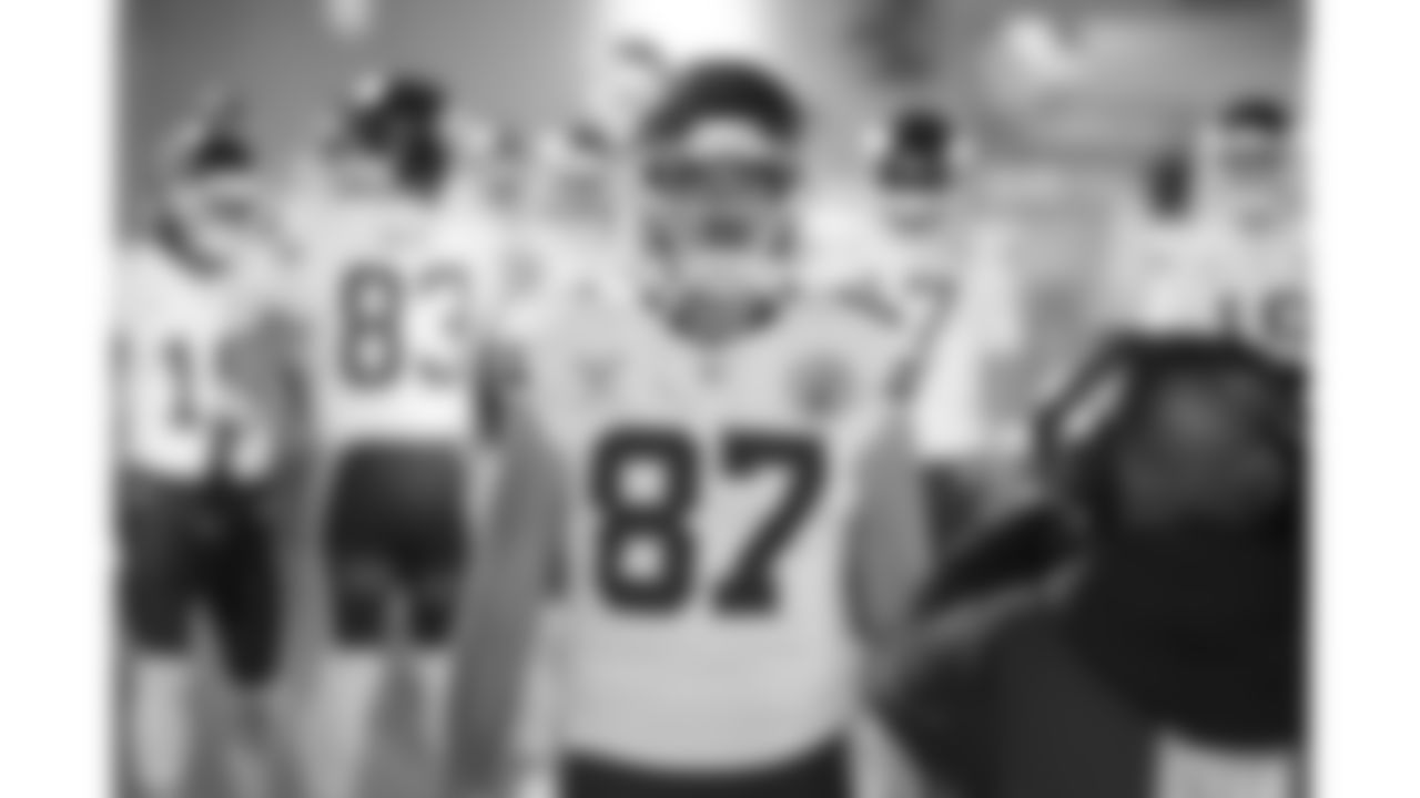 Kansas City Chiefs tight end Travis Kelce (87) walks down the tunnel prior to a week 16 NFL Football game against the Tennessee Titans on Sunday, December 21, 2025 in Nashville, Tennessee.