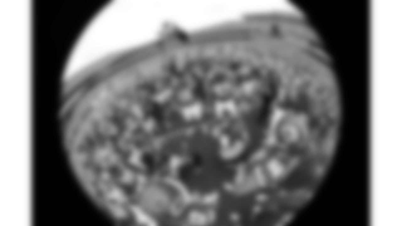 Kansas City Chiefs quarterback Patrick Mahomes (15) and tight end Travis Kelce (87) address the team prior to the week 2 NFL football game against the Philadelphia Eagles, Sunday, September 14, 2025 in Kansas City, MO.