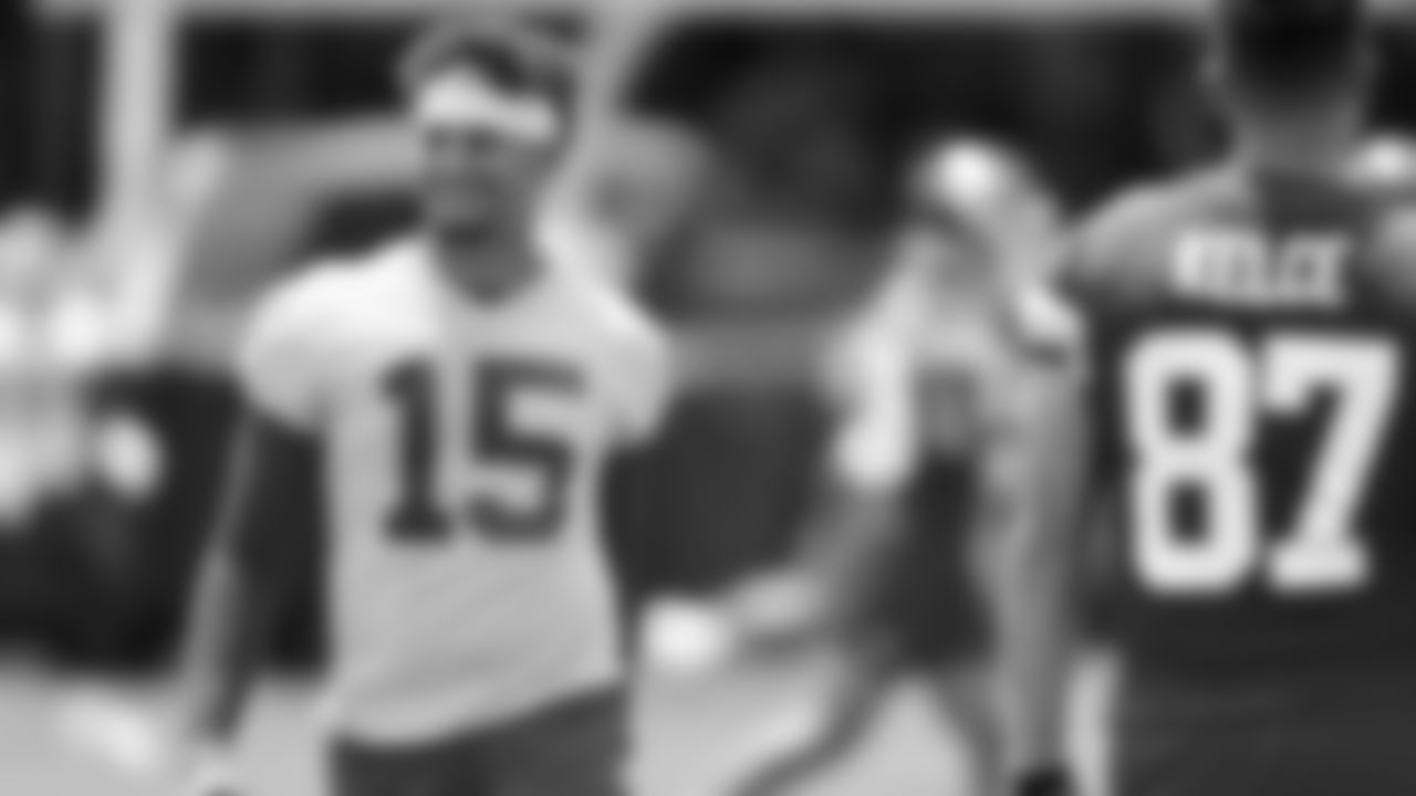 Kansas City Chiefs quarterback Patrick Mahomes (15) at practice during day 1 of minicamp on Tuesday, June 11, 2024 in Kansas City, MO.