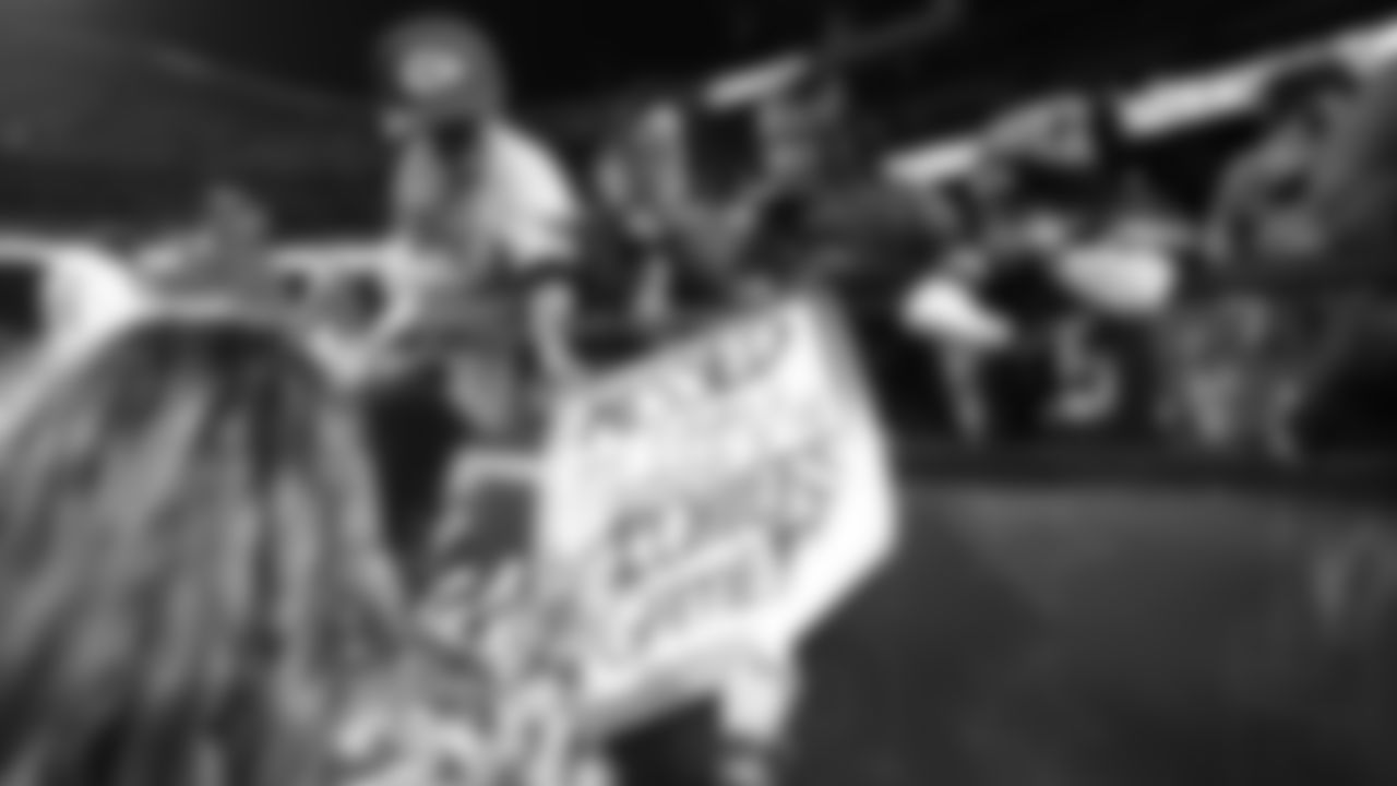 Kansas City Chiefs Cheerleaders and fans interact after a week 8 NFL football game against the Washington Commanders, Monday, October 27, 2025, in Kansas City, MO.