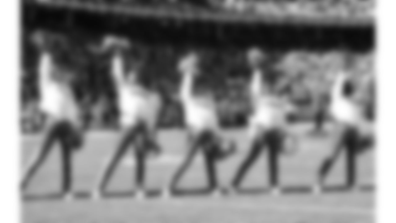 Kansas City Chiefs Cheerleaders on the field prior to a week 15 NFL Football game against the Los Angeles Chargers on Sunday, December 14, 2025 in Kansas City, MO.