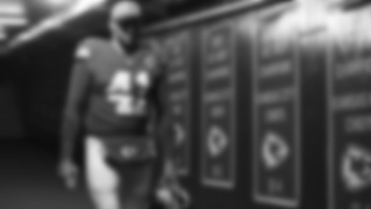 Kansas City Chiefs long snapper James Winchester (41) in the tunnel prior to a week 8 NFL Football game against the Washington Commanders on Monday, October 27, 2025 in Kansas City, MO.