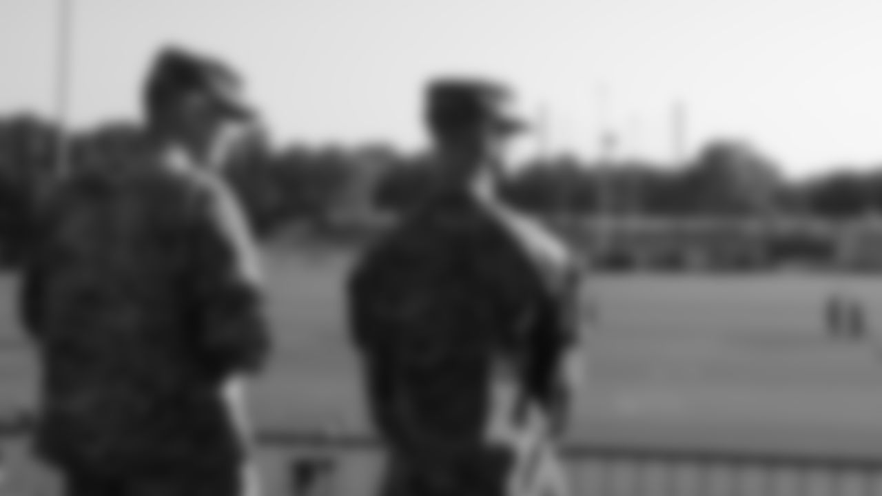 U.S. service members attend Military Appreciation Day during day 17 of Training Camp practice on Wednesday, August 13, 2025.