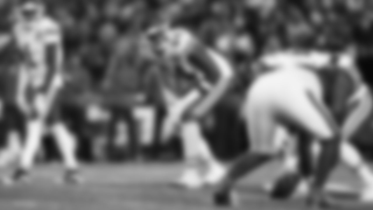 Kansas City Chiefs offensive tackle Wanya Morris (64) lines up during a week 9 NFL football game against the Buffalo Bills, Sunday, November 2, 2025 in Buffalo, NY
