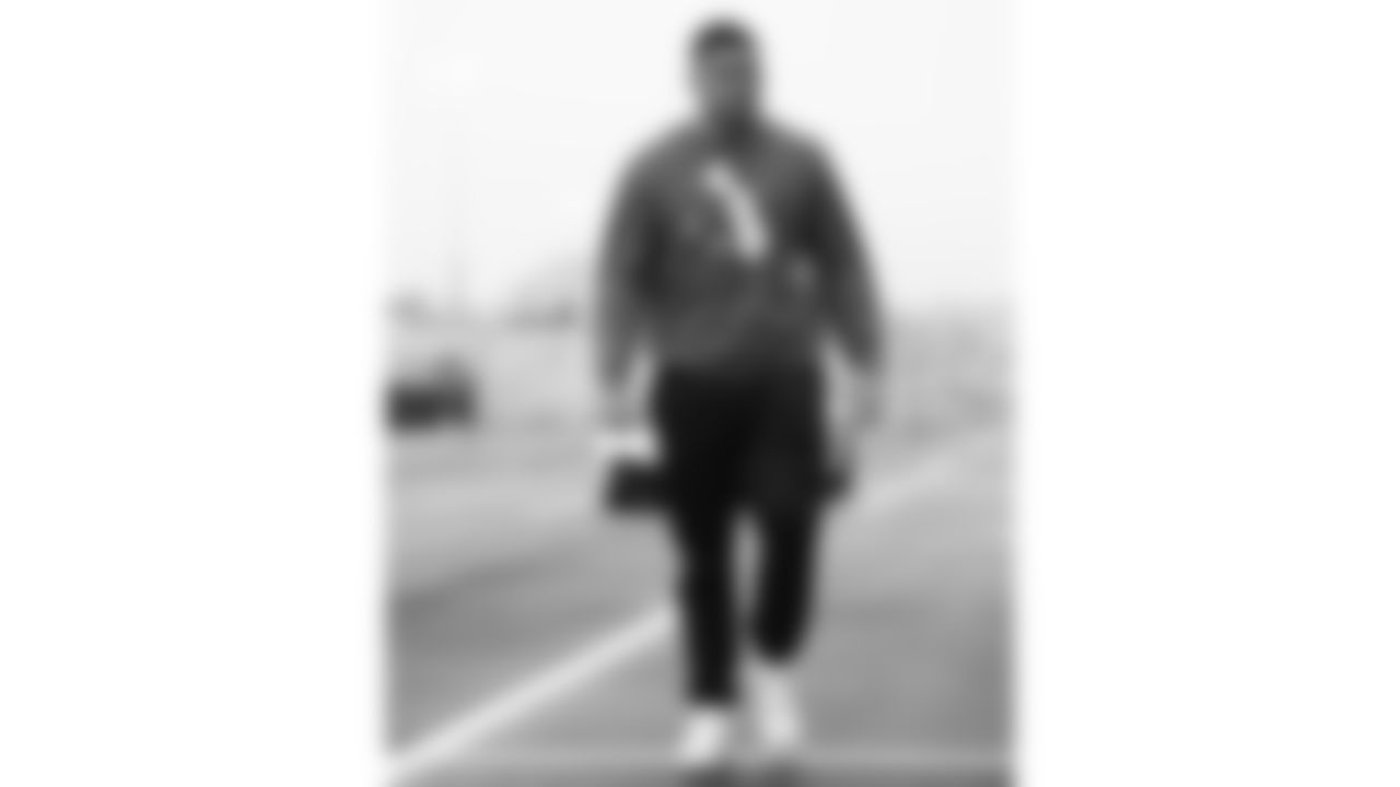 Kansas City Chiefs defensive end George Karlaftis (56) arrives prior to an NFL week 17 matchup against the Denver Broncos, Thursday, December 25, 2025.