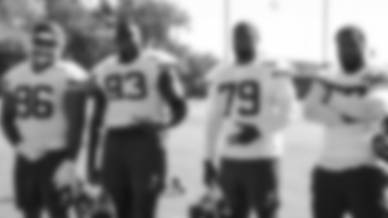 Kansas City Chiefs defensive tackles Marlon Tuipulotu (96), Brodric Martin (93), Zacch Pickens (79) and defensive end Tyreke Smith (57) during practice on Thursday, October 16, 2025 in Kansas City, MO.