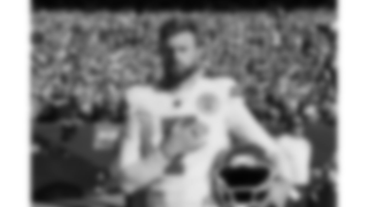 Kansas City Chiefs kicker Harrison Butker (7) during the National Anthem prior to a week 11 NFL Football game against the Denver Broncos on Sunday, November 16, 2025 in Denver, Colorado.