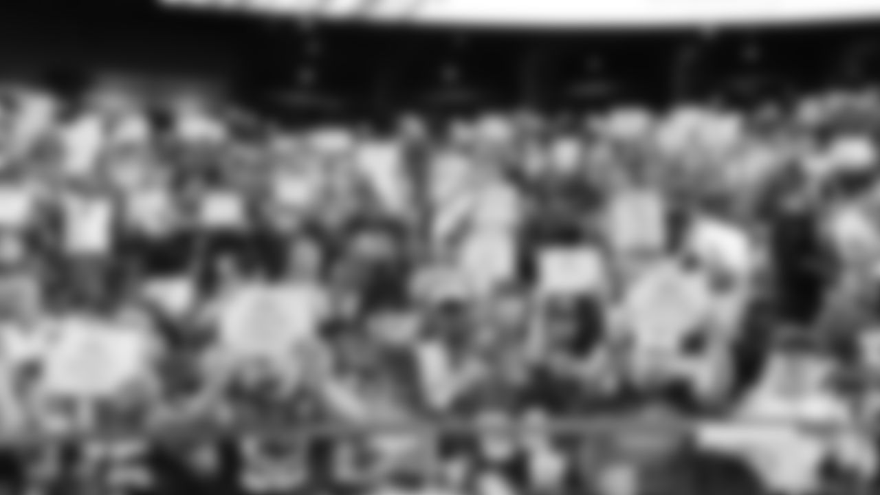 Fans during the Crucial Catch moment during a week 6 NFL Football game against the Detroit Lions on Sunday, October 12, 2025 in Kansas City, MO.