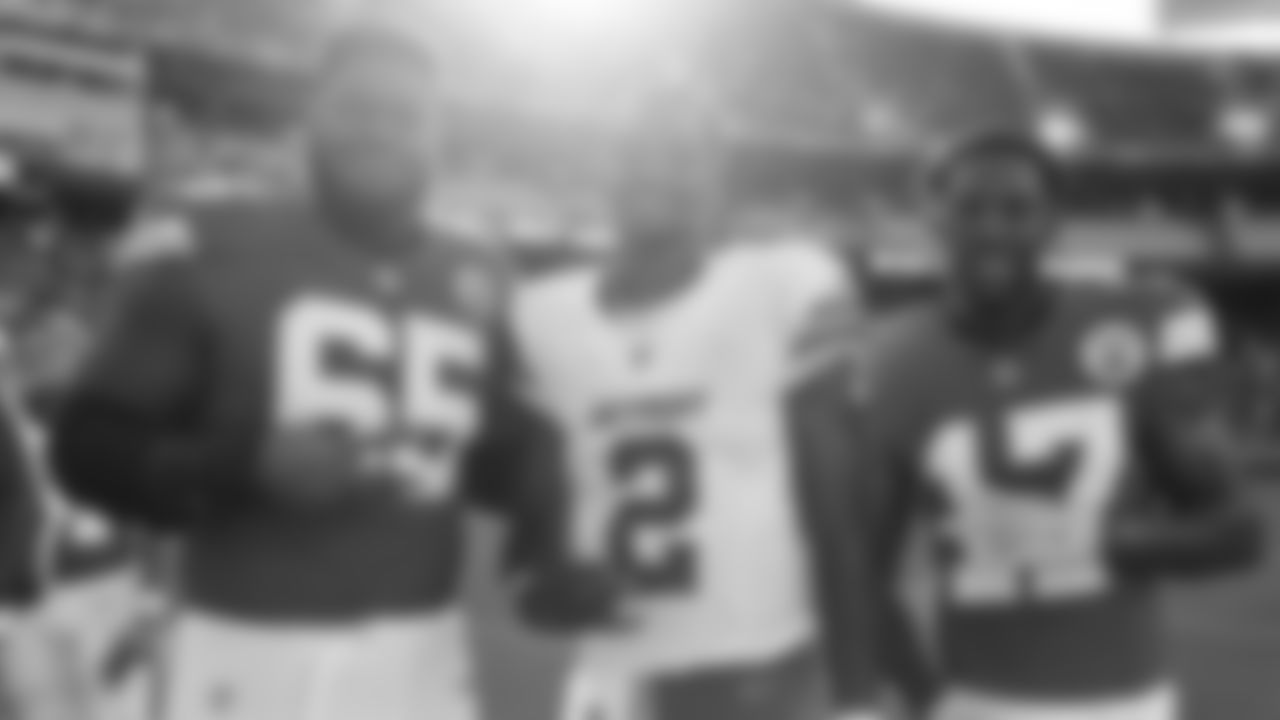 Kansas City Chiefs offensive lineman Trey Smith (65), Kansas City Chiefs defensive back Kamal Hadden (17) during preseason week 2 NFL football game against the Detroit Lions, August 17, 2024.