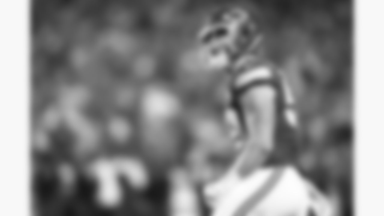 Kansas City Chiefs linebacker Cooper McDonald (59) celebrates after making a tackle during the week 6 NFL football game against the Detroit Lions, Sunday, October 12, 2025 in Kansas City, MO.