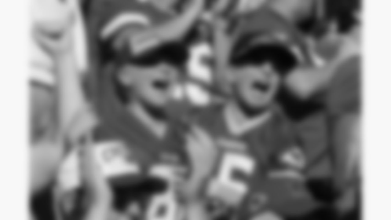 Young Kansas City Chiefs fans cheer during a week 12 NFL football game against the Indianapolis Colts, Sunday, November 23, 2025 in Kansas City, MO.