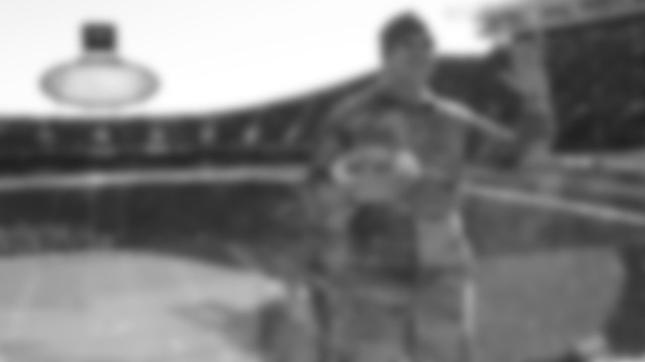 Tribute to the Troops - SSG Larry Potter on the GEHA Deck during an NFL week 15 matchup against the Los Angeles Chargers, Sunday December 14, 2025.