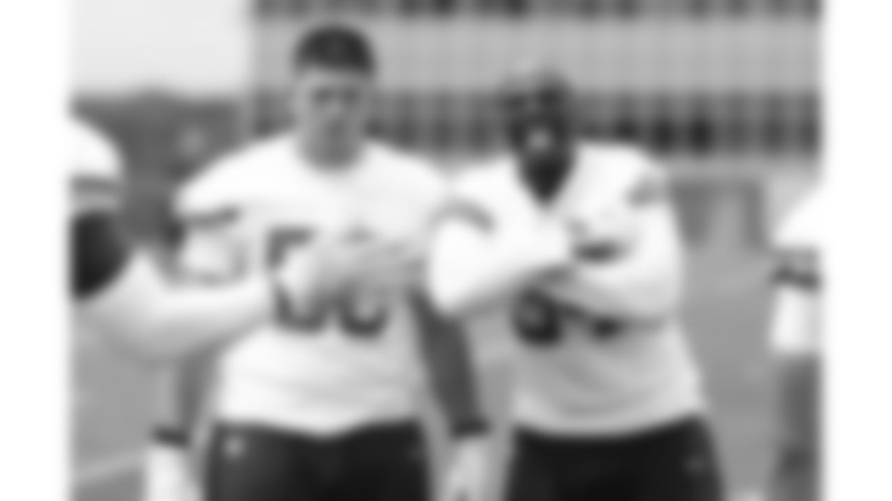 Kansas City Chiefs defensive end George Karlaftis (56) and end Malik Herring (94) during phase 3 of OTAs on Wednesday June 18, 2025 in Kansas City, MO.