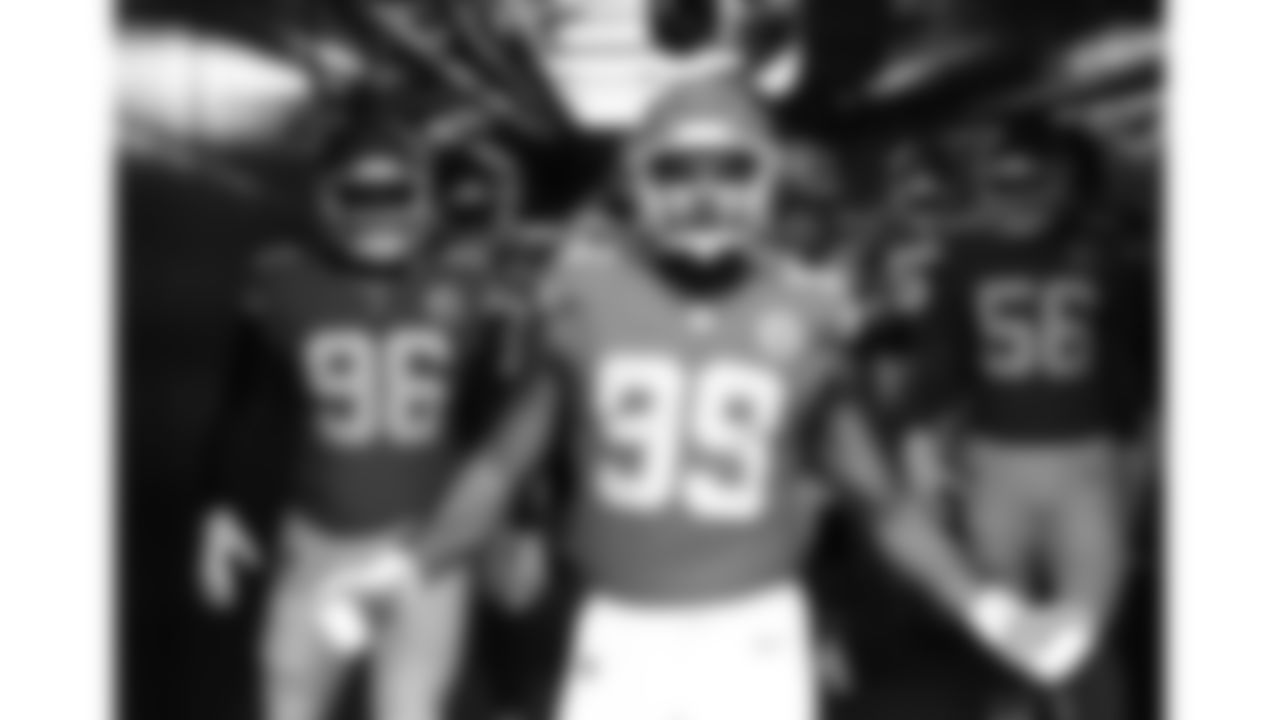 Kansas City Chiefs defensive lineman Jerry Tillery (99) walks down the 50-yard tunnel prior to a preseason week 3 NFL football game against the Chicago Bears, Friday, August 22, 2025 in Kansas City, MO.