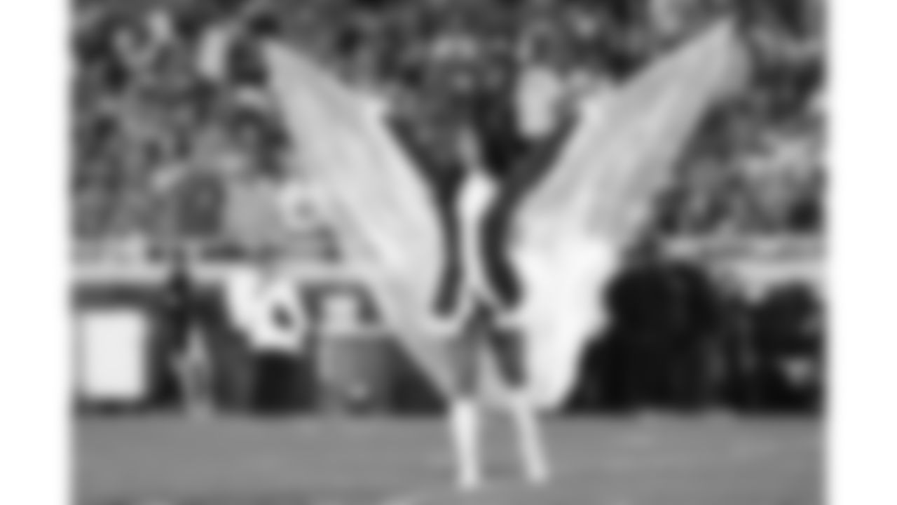 The Kansas City Chiefs Cheerleaders and Entertainment teams during a week 17 NFL Football game against the Denver Broncos on December 25, 2025 in Kansas City, MO.