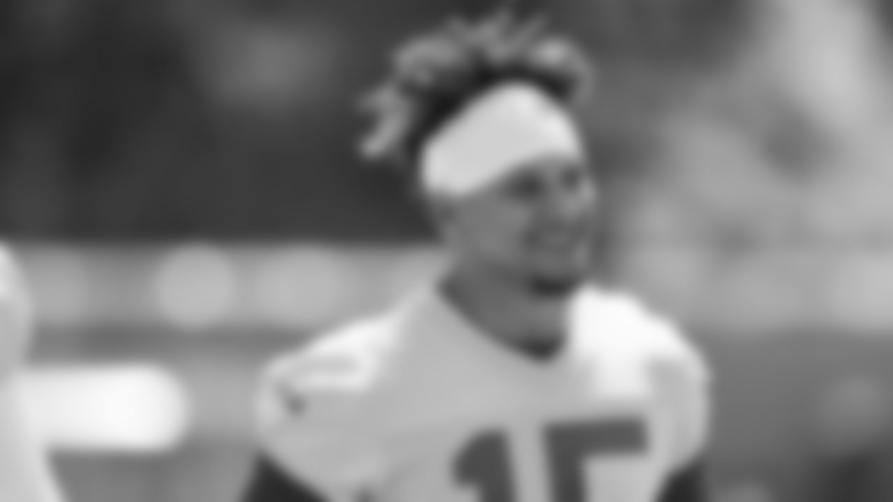 Kansas City Chiefs quarterback Patrick Mahomes (15) at practice during Phase 3 of OTAs on Tuesday, May 28, 2024 in Kansas City, MO.