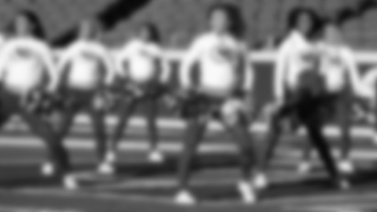 Kansas City Chiefs Cheerleaders before a week 7 NFL Football game against the Las Vegas Raiders on Sunday, October 19, 2025.