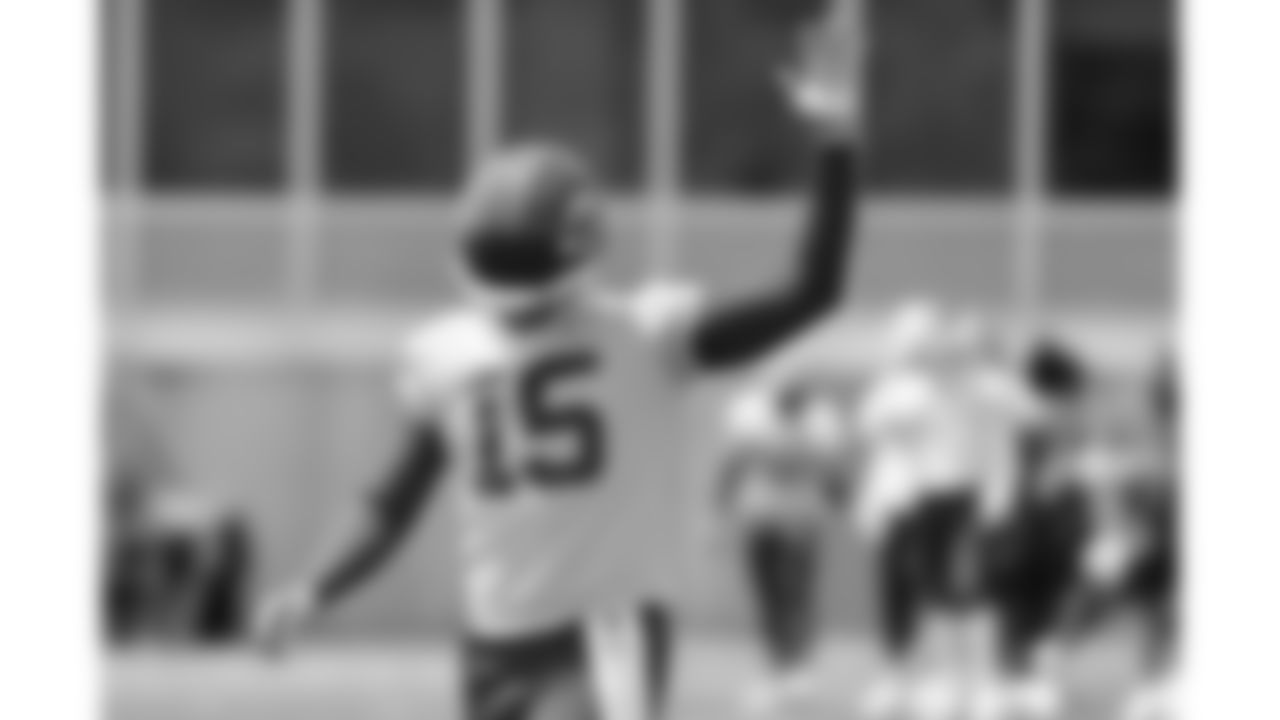 Kansas City Chiefs quarterback Patrick Mahomes (15) at practice during phase 3 of OTAs on Wednesday, June 11, 2025 in Kansas City, MO.