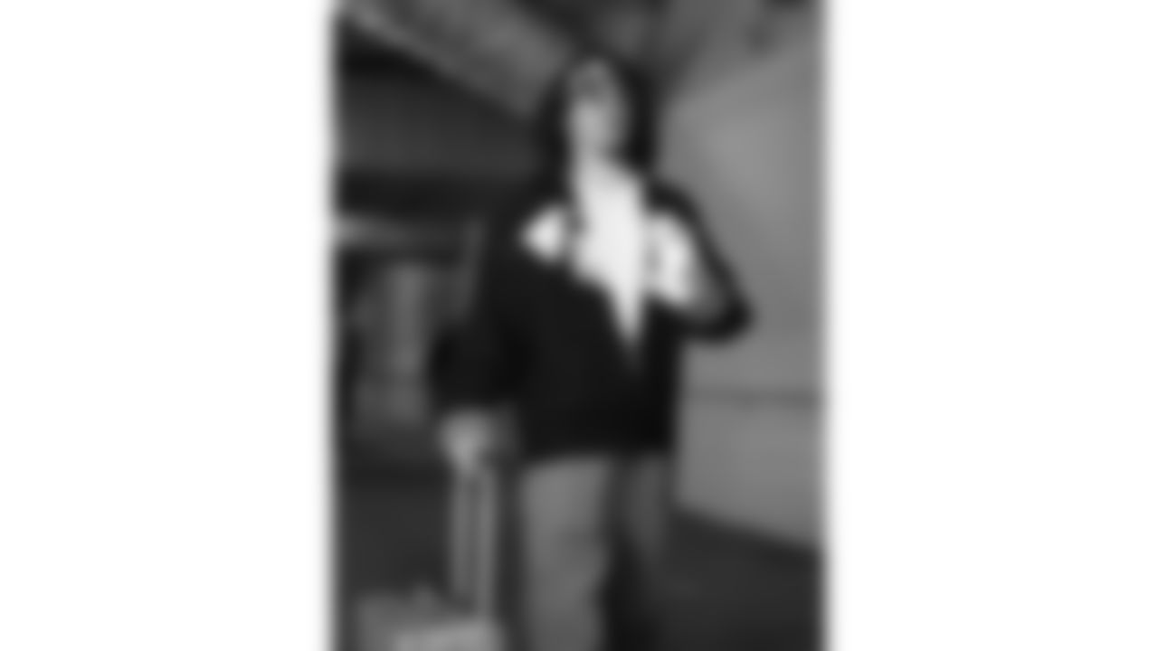 Kansas City Chiefs wide receiver Nikko Remigio (81) arrives at Nissan Stadium prior to a week 16 NFL Football game against the Tennessee Titans on Sunday, December 21, 2025 in Nashville, Tennessee.