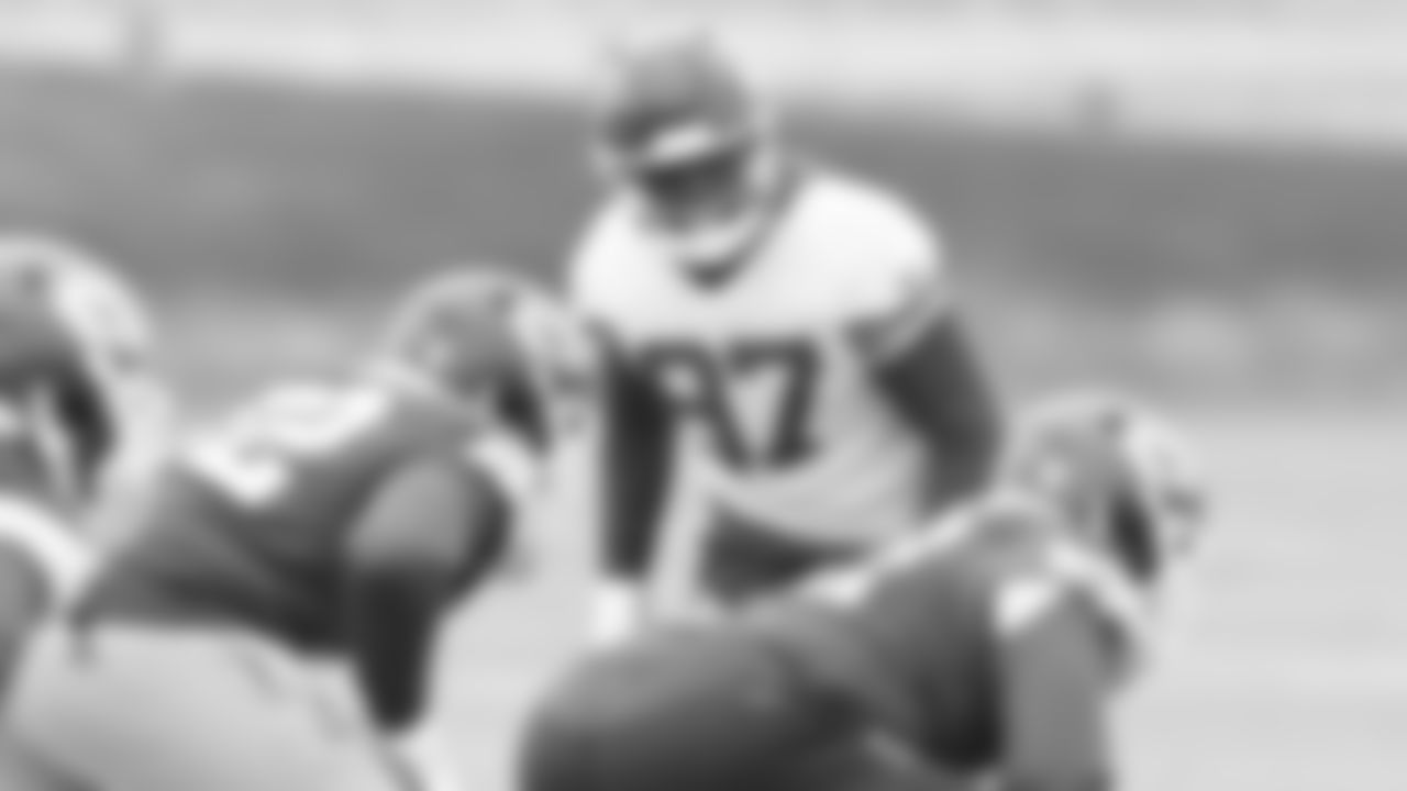 Kansas City Chiefs defensive end Felix Anudike-Uzomah (97) during practice for the week 18 NFL football game against the Chargers, Thursday January 4, 2024.