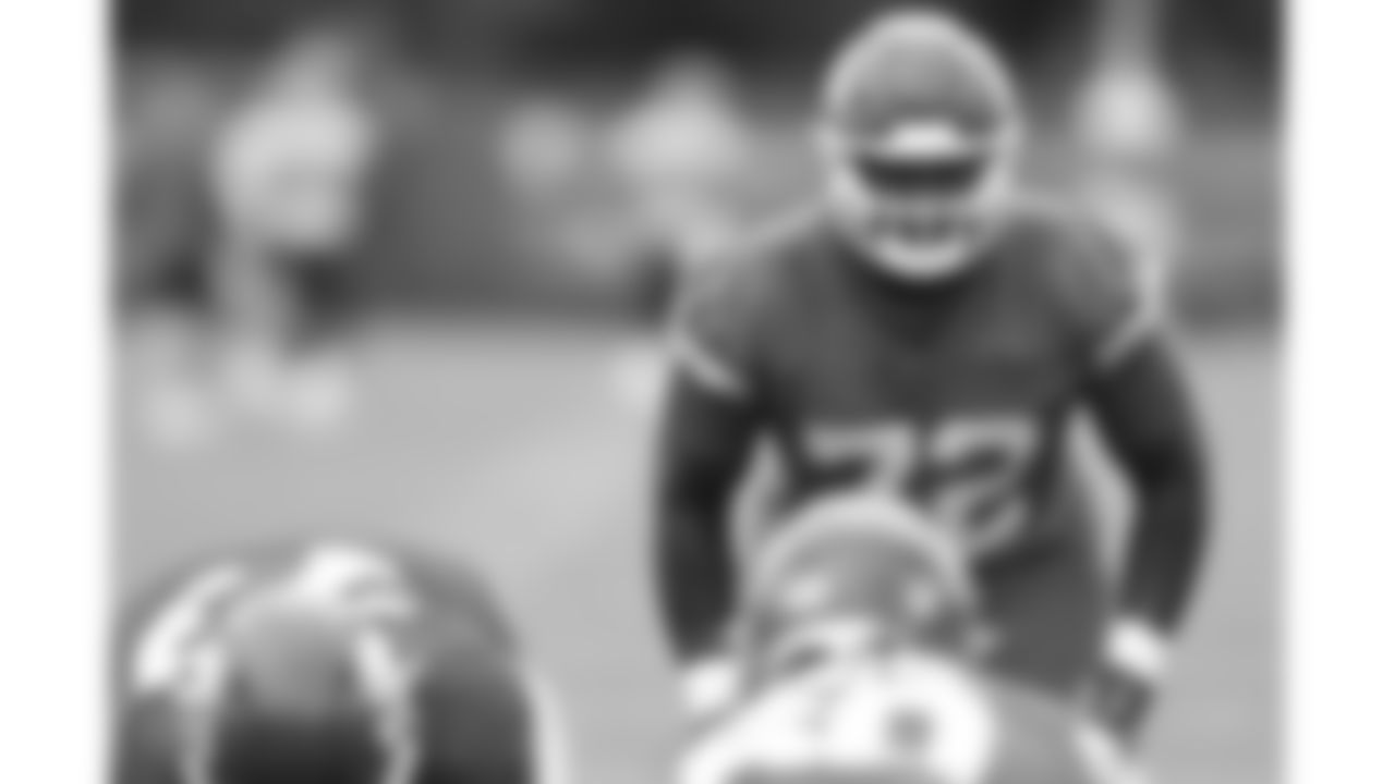 Kansas City Chiefs tackle Chukwuebuka Godrick (72) practices during phase 3 of OTAs on Wednesday June 18, 2025 in Kansas City, MO.